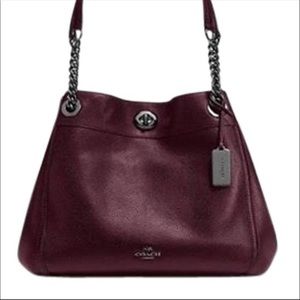 Coach Edie Turnlock bag in Dark Berry